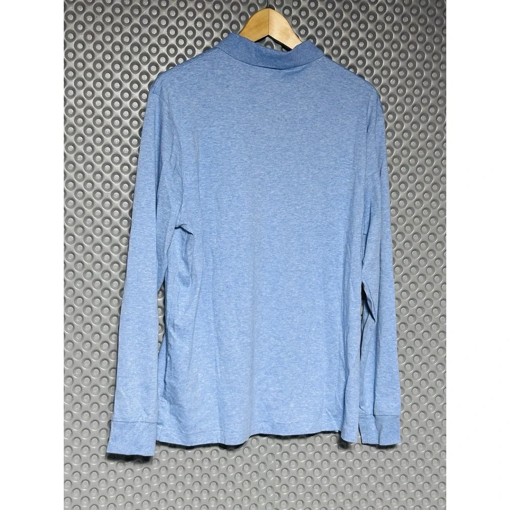 Polo Ralph Lauren Long Sleeve Polo Shirt Blue Heather Men's L Multi Pony EUC